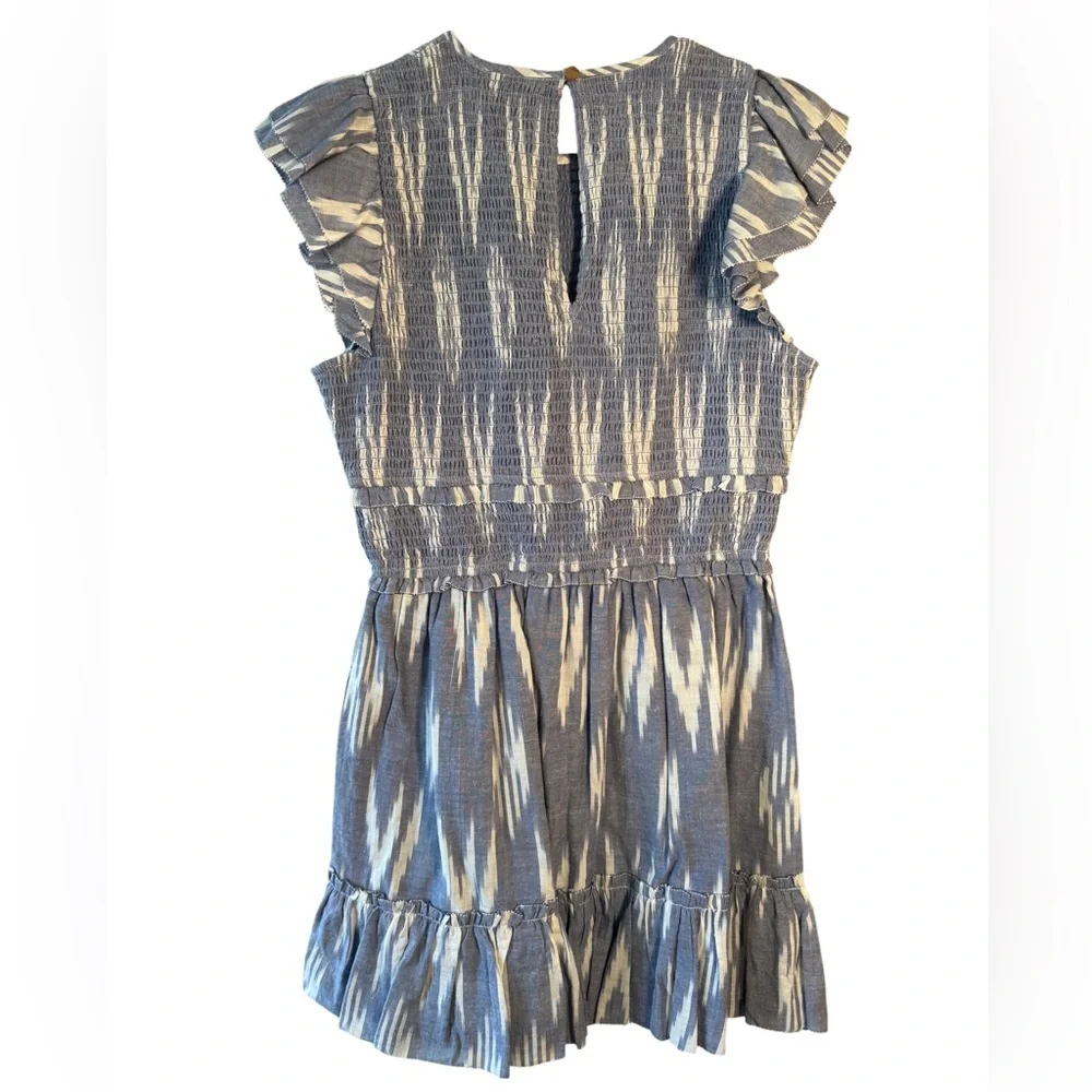 SAYLOR Zinnia Indigo Blue Ruffle Ikat Mini Dress NWOT - Picture 5 of 12